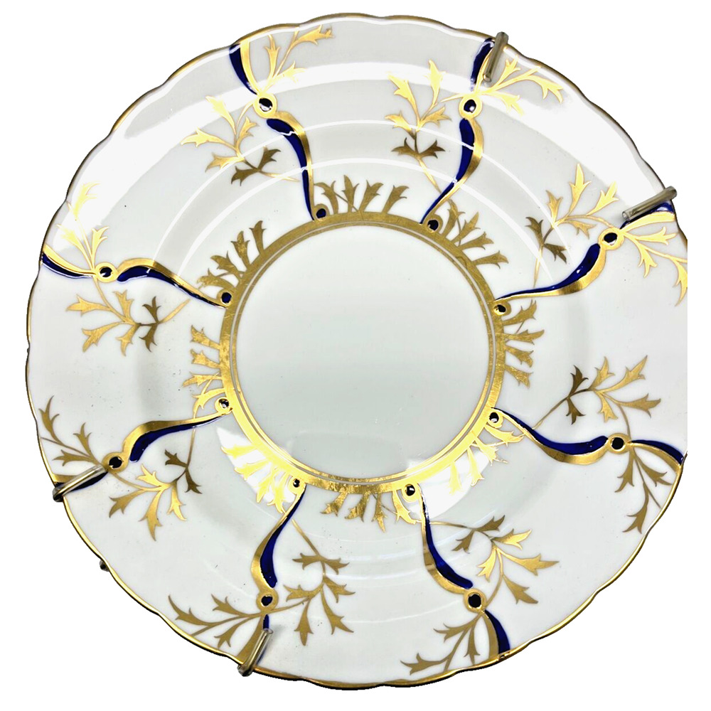 Royal Chelsea English Bone China Tea cupSaucer 189A GoldLeaves 9 - 8” Saucers